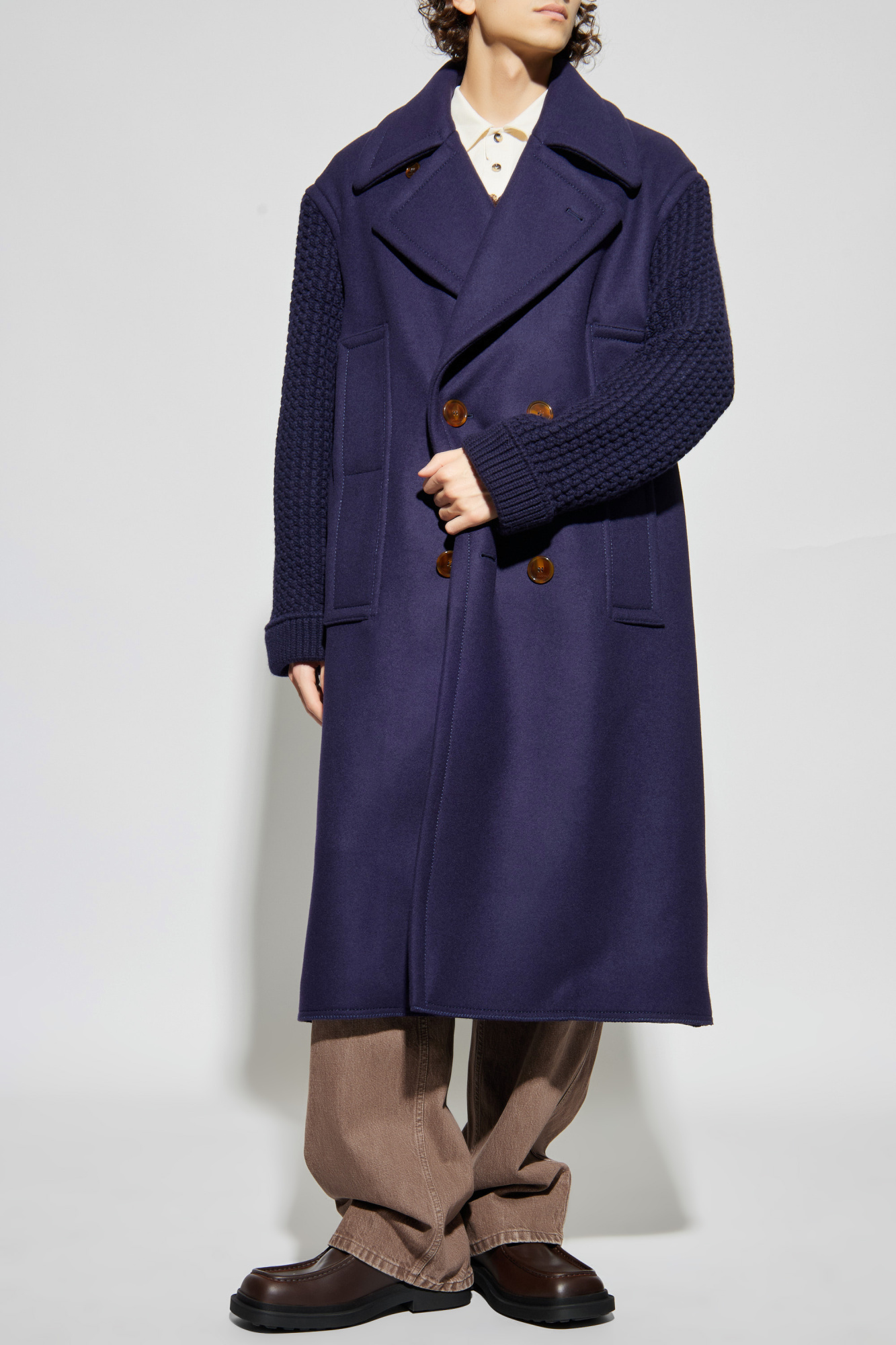 Lanvin Wool coat with single vent | Men's | Vitkac